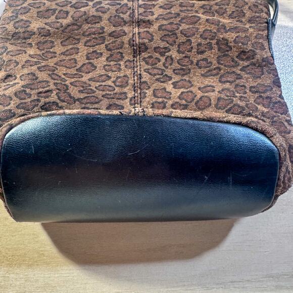 Vintage 90s Y2K EMPRESS Leopard Print Suede Crossbody Bag | Mini Shoulder Purse - Picture 2 of 6